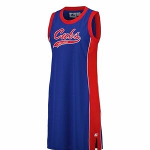 STARTER Cubs Blue and Red Sleeveless Jersey Dress